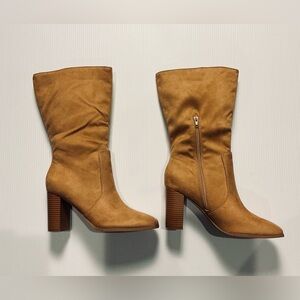 Tan Faux Suede Women's Boots Size 8 1/2